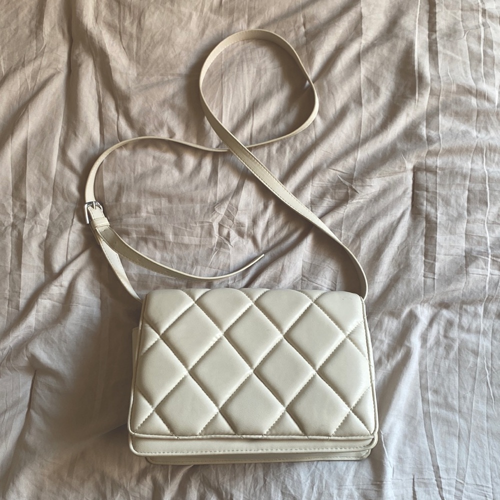 Quilted Faux Leather Crossbody Bag